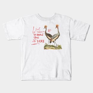 Funny Wildlife Birds Illustration  with Text Kids T-Shirt